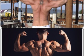 Спортсмен до и после тренировок