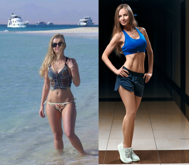 Результаты похудения девушки Юлии до и после