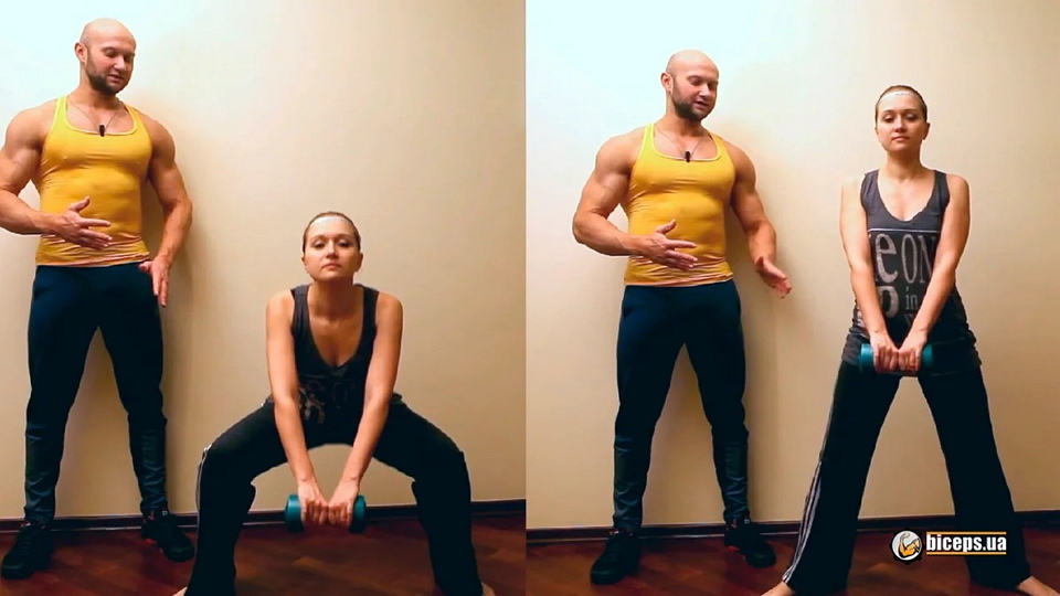 Фрагмент одного из старых видео Юрия где он обучает девушек тренировкам с отягощениями для похудения и сушки тела