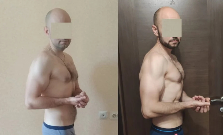 В 42 года Денис похудел на 8 кг за 5 недель, сделал пресс и рельеф мышц. Разбор полета